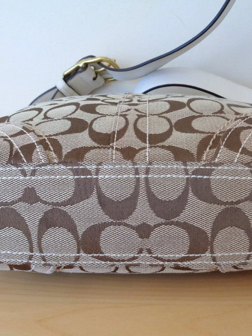 Vintage Coach Signature Duffle Bag Convertible Crossbody Khaki 10403 Like New